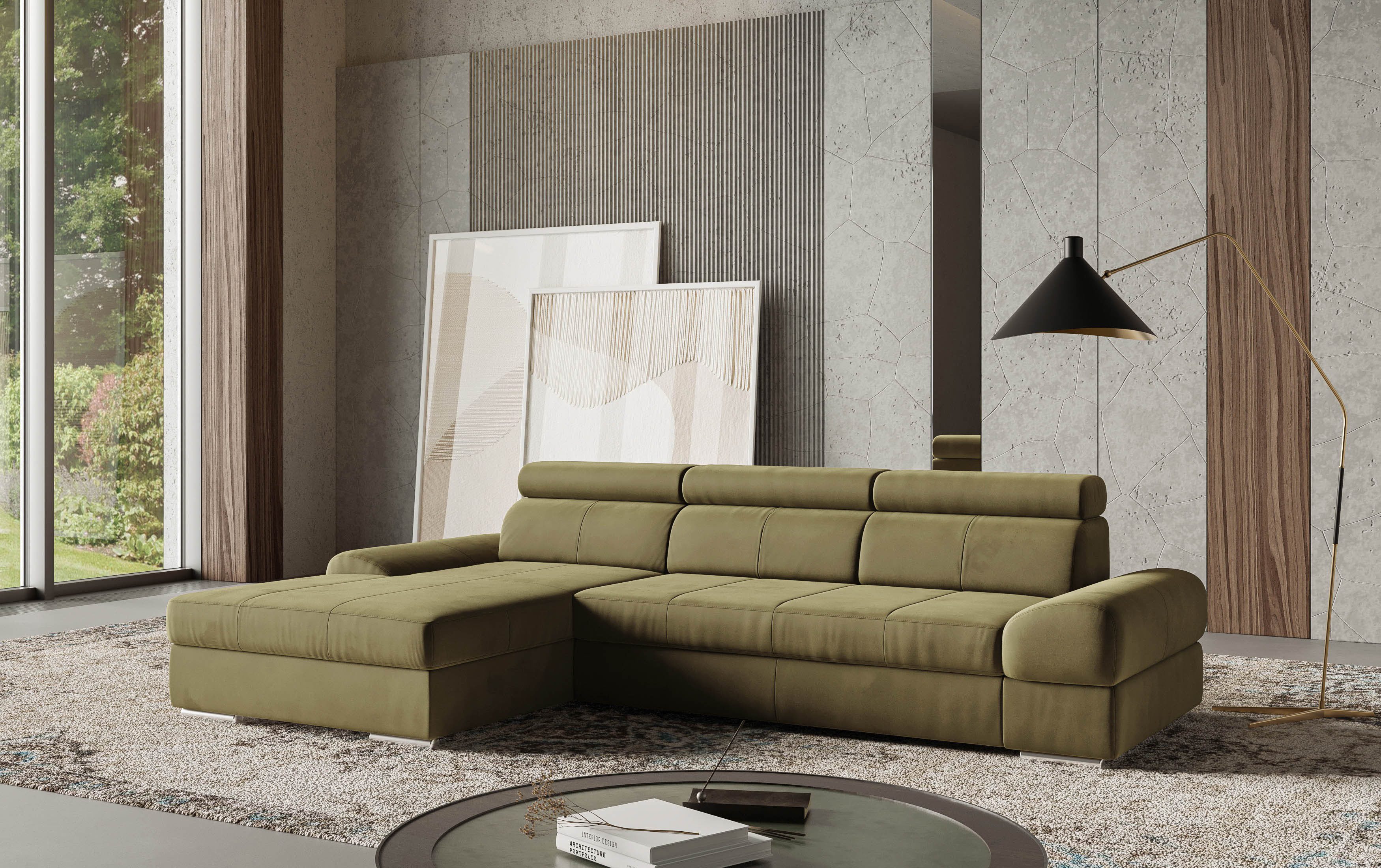 sit&more Ecksofa Broadway L-Form, mit verstellbaren Kopfteilen, wahlweise mit Bettfunktion