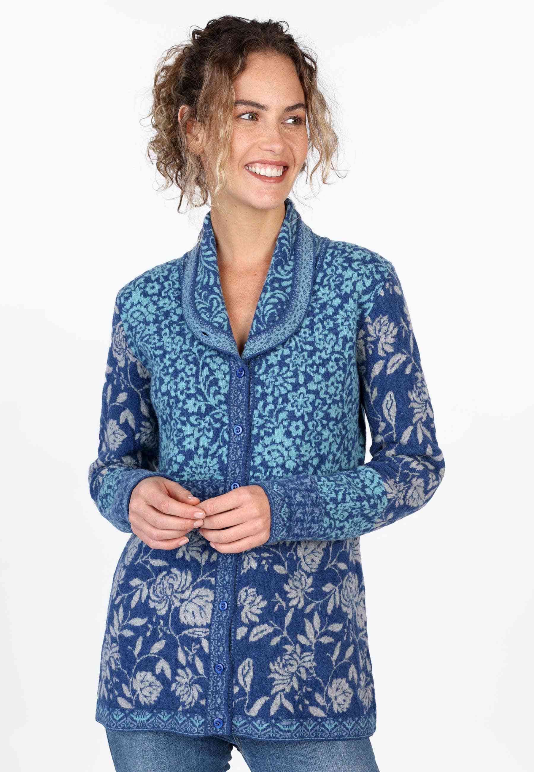 Sorgenfri Sylt Strickjacke Maily Flower Strickdetails günstig online kaufen