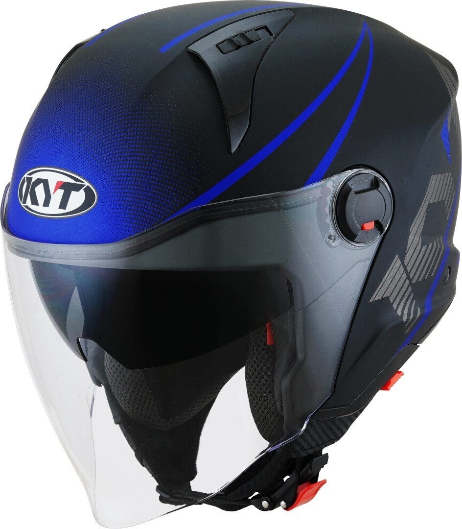 KYT Motorradhelm D-City Colorful Jethelm, Integriertes Sonnenvisier