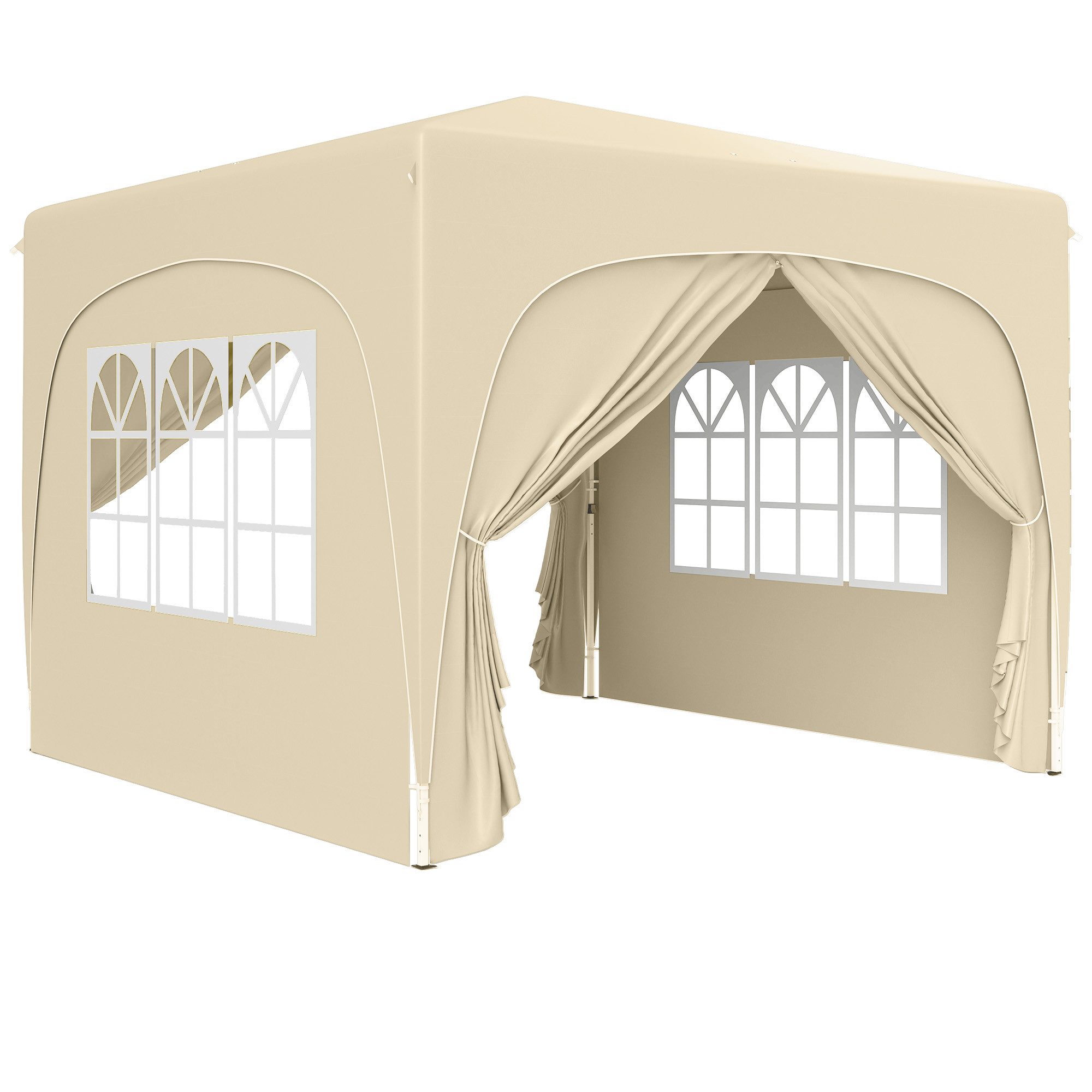 Pavillon 3x3m, wasserabweisend Stabil Winterfest Pop-up Faltpavillon