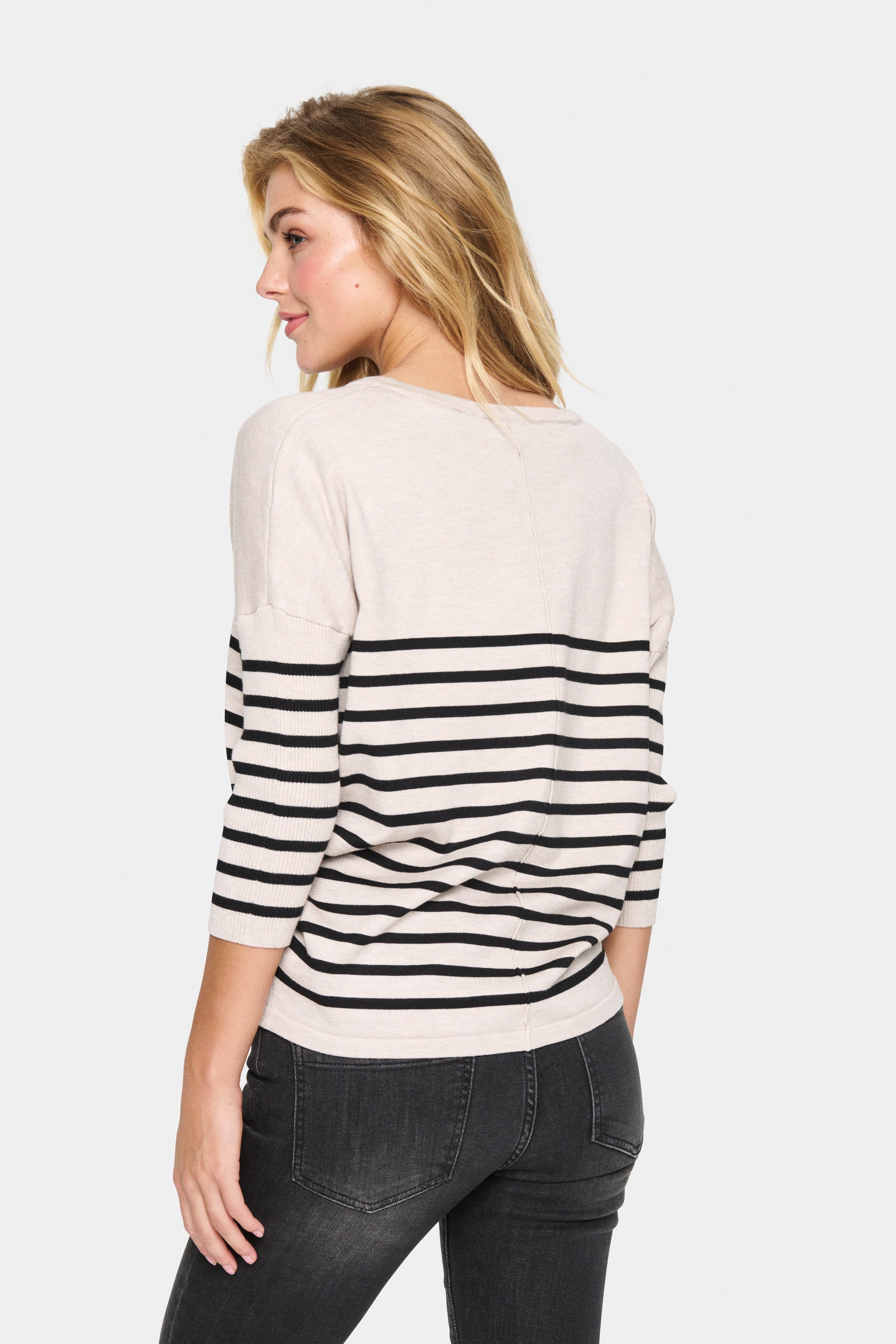 Saint Tropez Strickpullover MilaSZ R-neck Stripe Oversize Fit, Feinstrick, günstig online kaufen