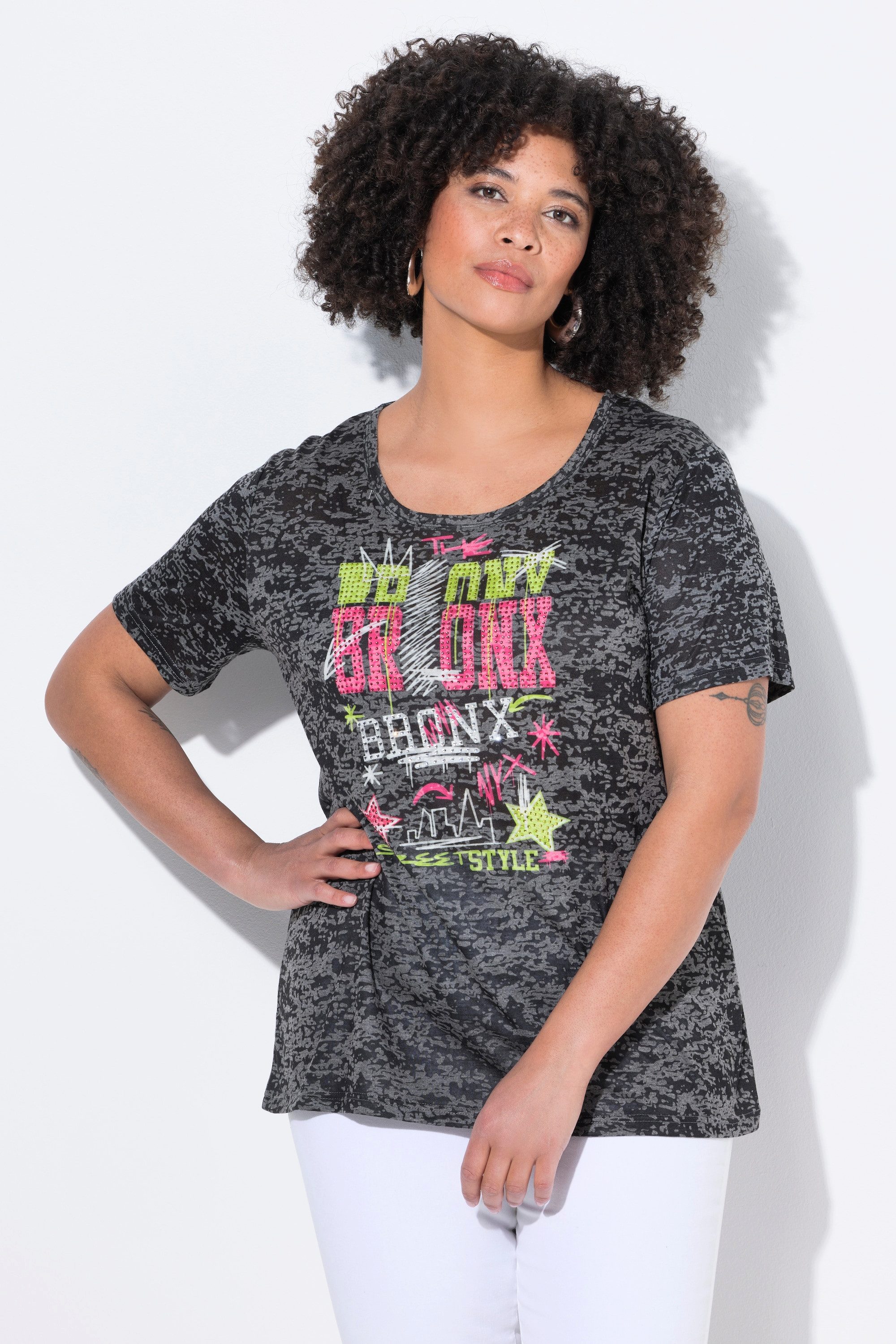 Angel of Style T-Shirt T-Shirt bequeme Passform BRONX Wordingprint