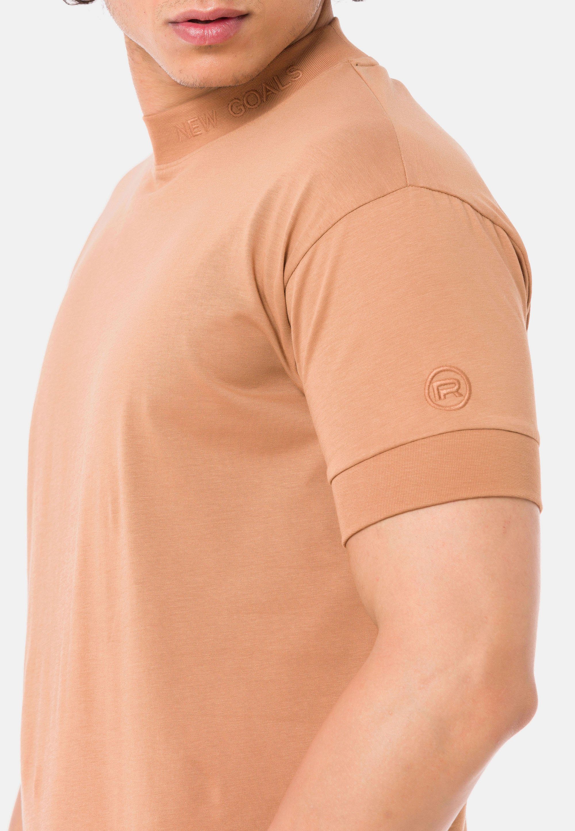 RedBridge T-Shirt Logo-Bestickung Widnes mit braun