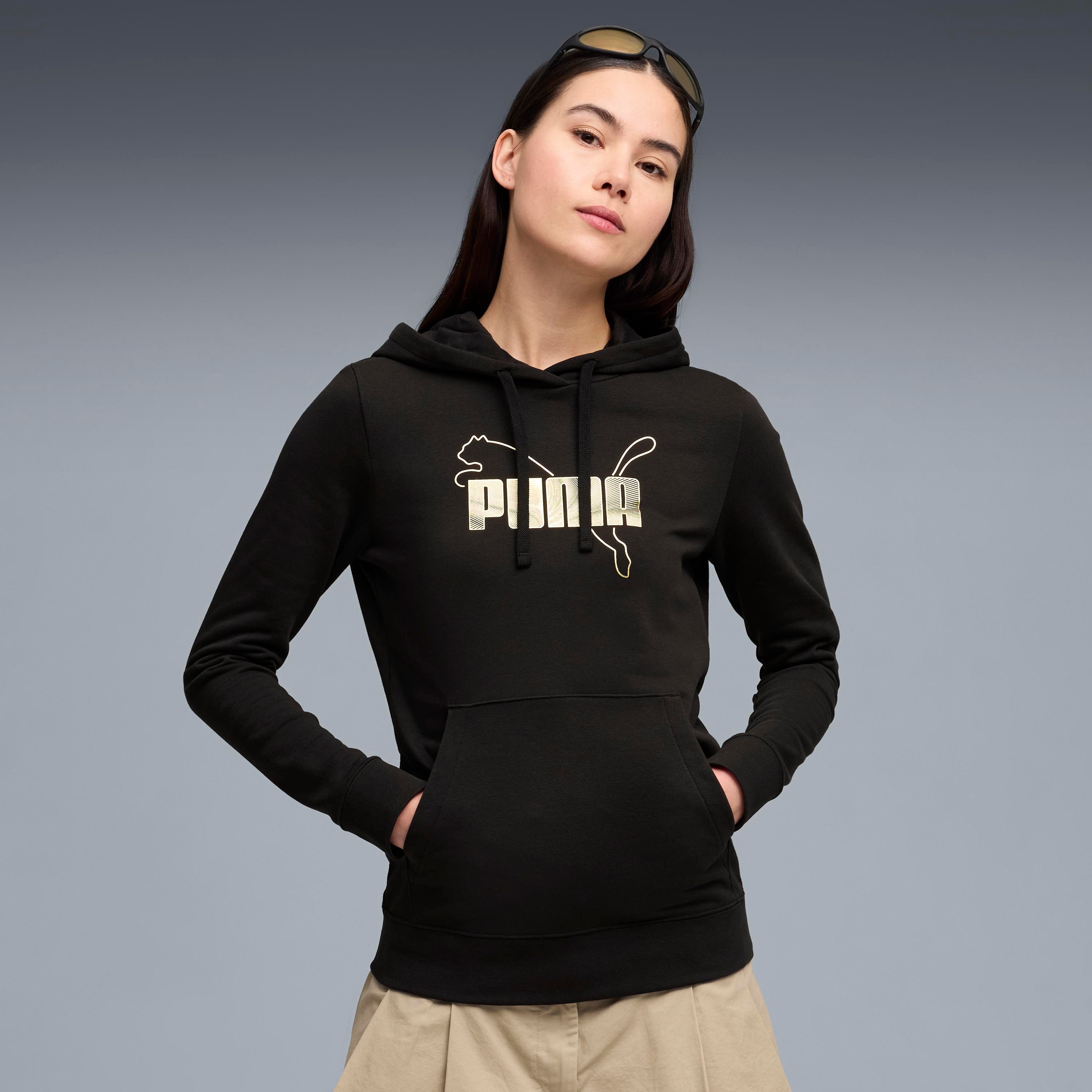 PUMA Kapuzensweatshirt ESS LOGO LAB METALLIC HOODIE TR Regular Fit, mit Print-Applikationen, mit Kängurutasche, mit Kapuze