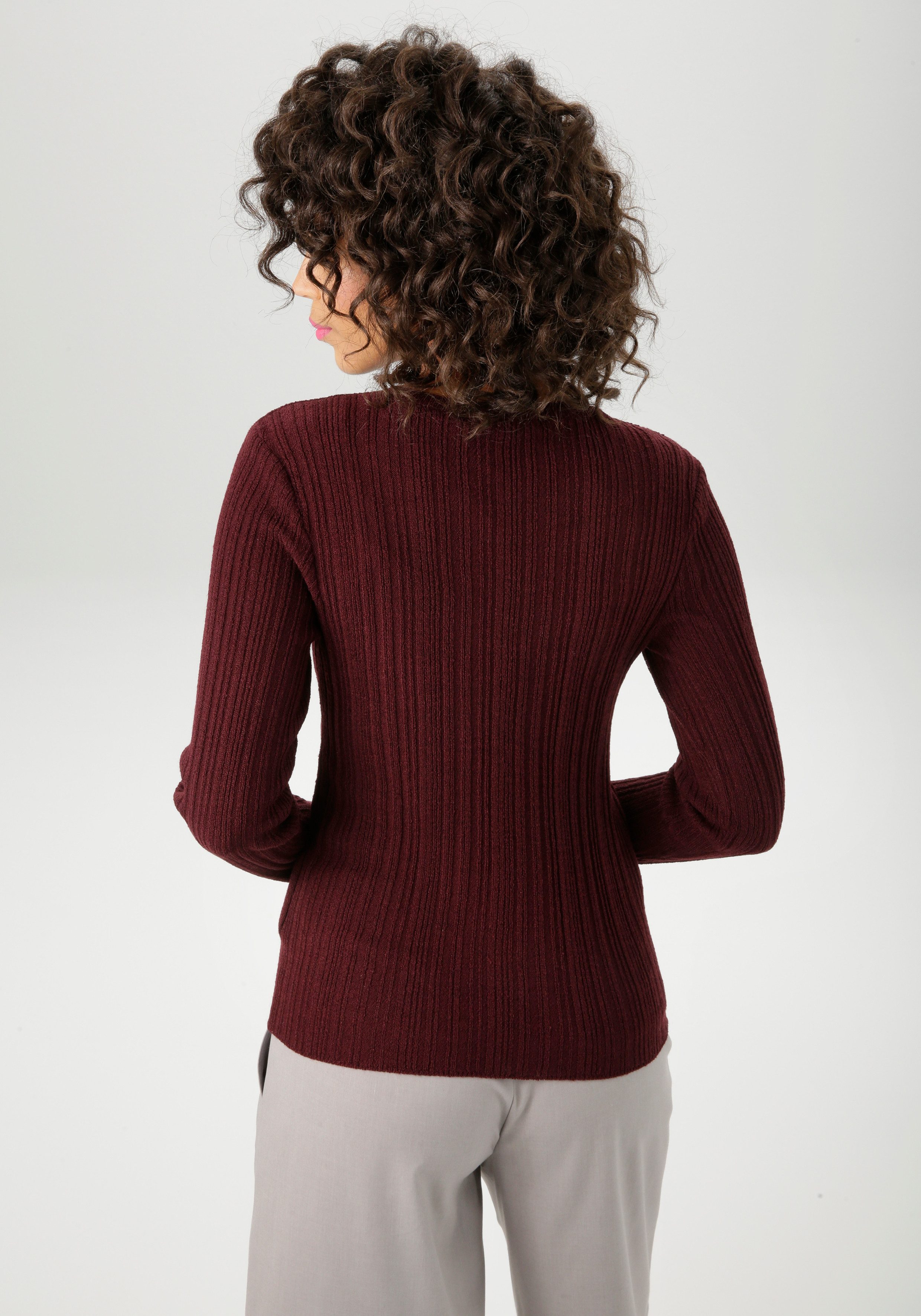 Aniston CASUAL Strickpullover im Ripp-Muster-Mix günstig online kaufen