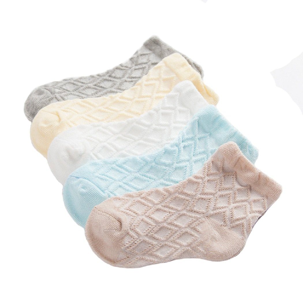 DEBAIJIA Komfortsocken Bunt Socke Baumwolle für Baby Kinder 5 in 1 Set Jungen Mädchen