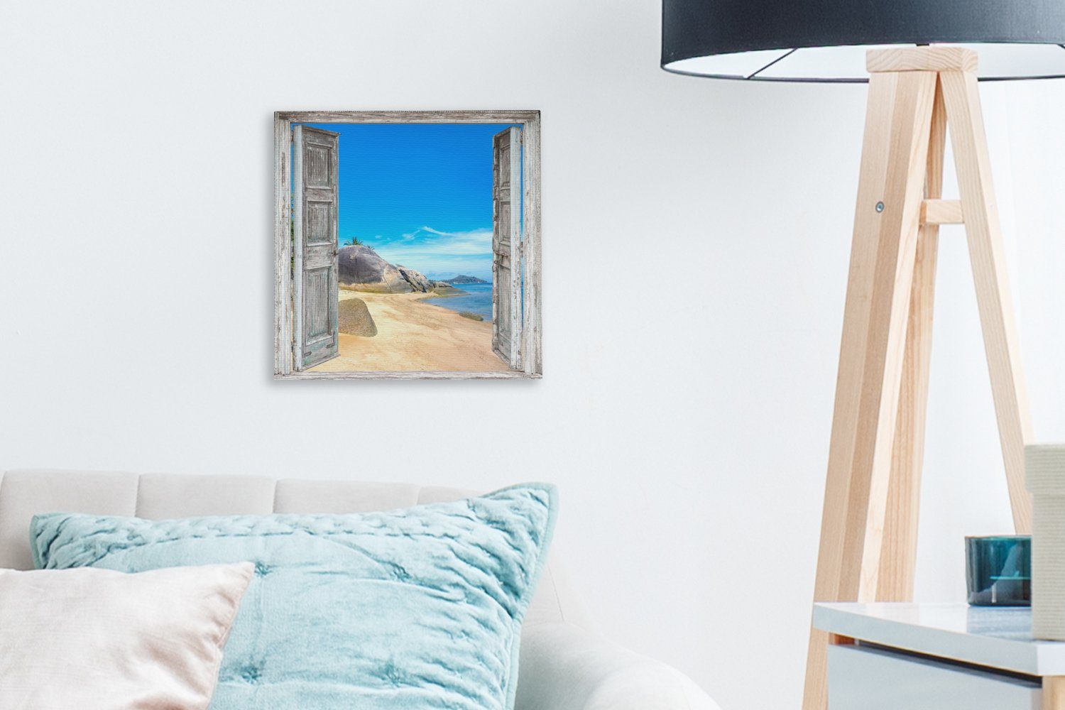 OneMillionCanvasses® Meer, St), - Tropisch (1 - Leinwandbild für Leinwand Wohnzimmer Sommer - Bilder Strand Blick Schlafzimmer -