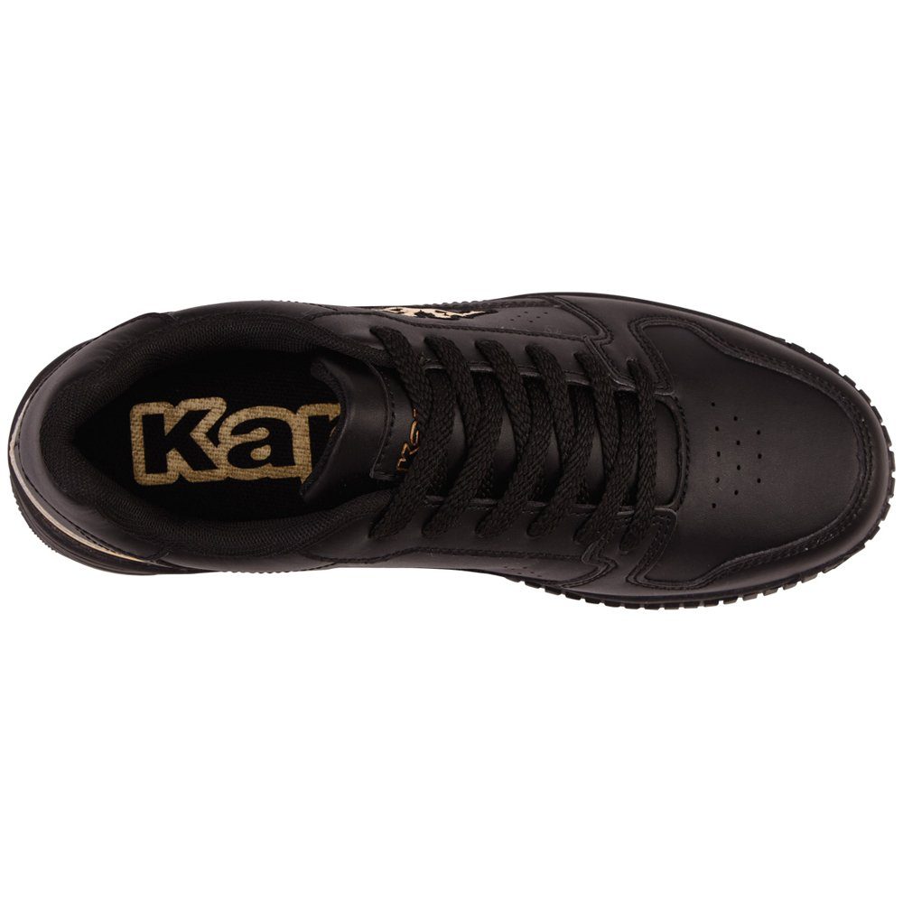 Kappa Plateausneaker wertet mit seiner modisch auf black-gold jedes Outfit Sohle erhöhten