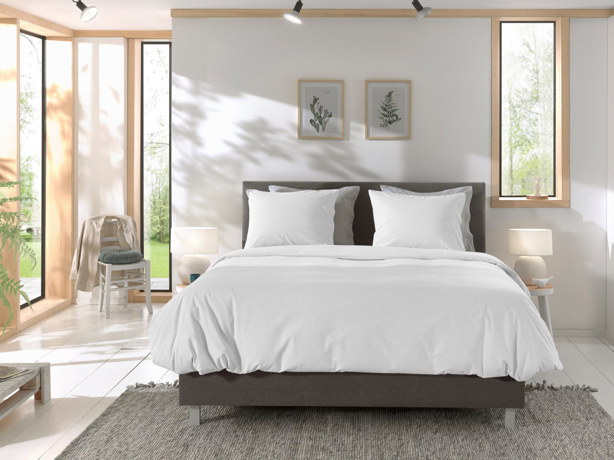 YELLOW Bettwäsche Chambray, Renforcé, 2 teilig, Uni Design, 100% Baumwolle ab 135x200 cm.