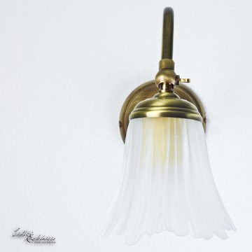 Licht-Erlebnisse Wandleuchte APPLIQUE VETRO 140, ohne Leuchtmittel, Esszimmer Wandlampe echtes Messing bronziert Premium E14 Florales