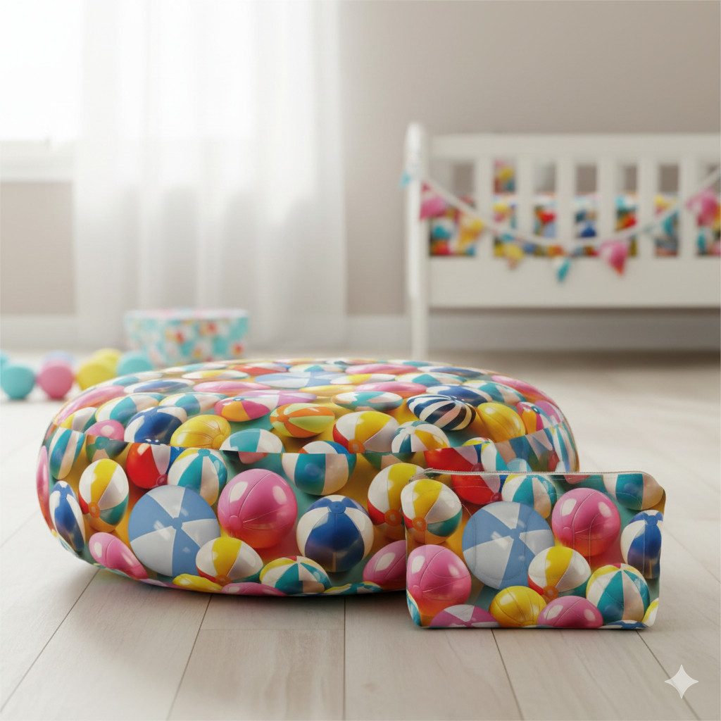 lillestoff Stoff Baumwollstoff Baumwolle Webware 3D-Optik Bällebad Meer, Meterware, 50 cm x 150 cm