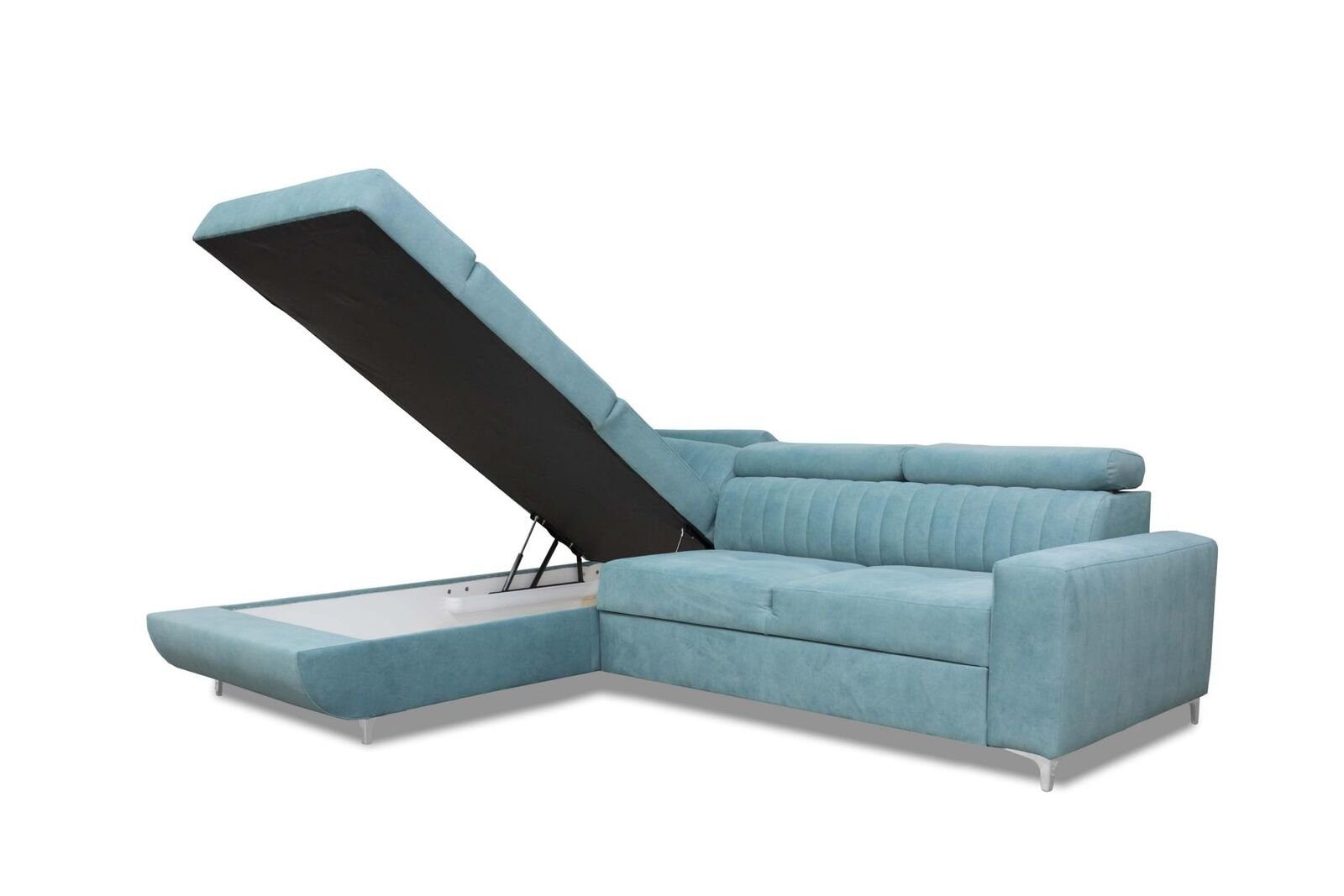 Sofa, Couch in Textil Wohnlandschaft Design Blaue Sofa Europe Stoff Made Ecksofa JVmoebel Eck