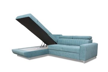 JVmoebel Ecksofa Blaue Couch Wohnlandschaft Stoff Eck Sofa Design Textil Sofa, Made in Europe