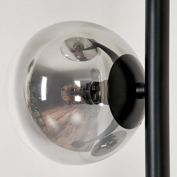 hofstein Stehlampe Stehlampe aus Metall/Glas in Schwarz/Rauchfarben/Klar, ohne Leuchtmittel, Leuchte mit Glasschirmen, Fußschalter, 5xG9, ohne Leuchtmittel