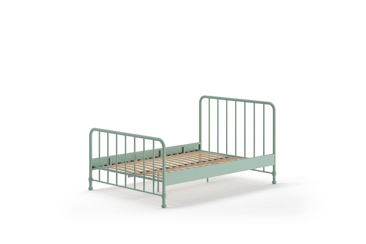 58 aufm Kessel Bettgestell Metallbett Kay 147x207x110 Einzelbett Metall Grün matt (inkl. Versand, Lieferung bis Verwendungsstelle), Liegefläche 140 x 200, stabile Konstruktion, Lattenrost inklusive