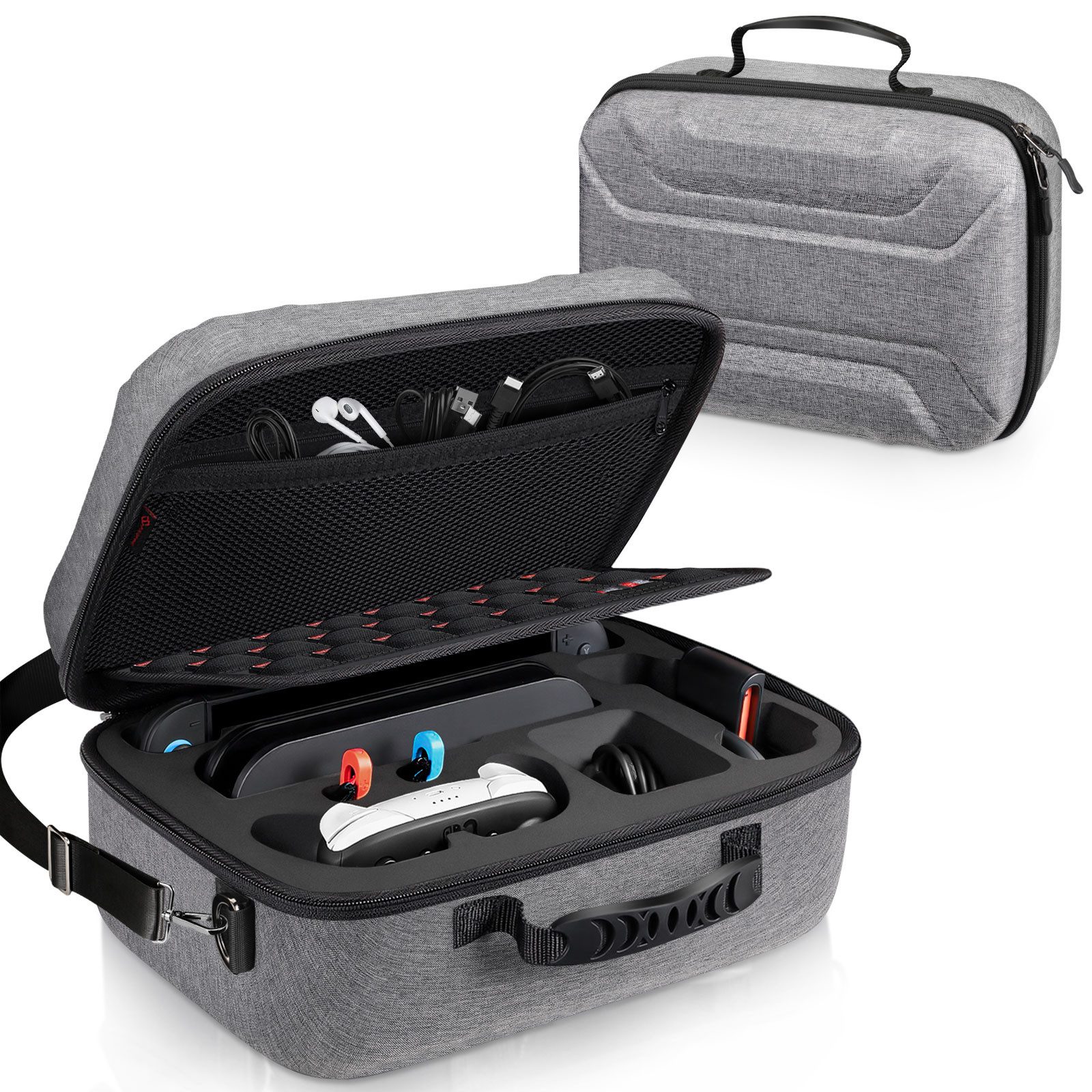 Fintie Nintendo-Schutzhülle für Nintendo Switch 2 (2025), Hartschalen Reisetasche mit Rundumschutz, Tasche mit 23 Spielkarten- und 2 Micro-SD-Kartensteckplätzen