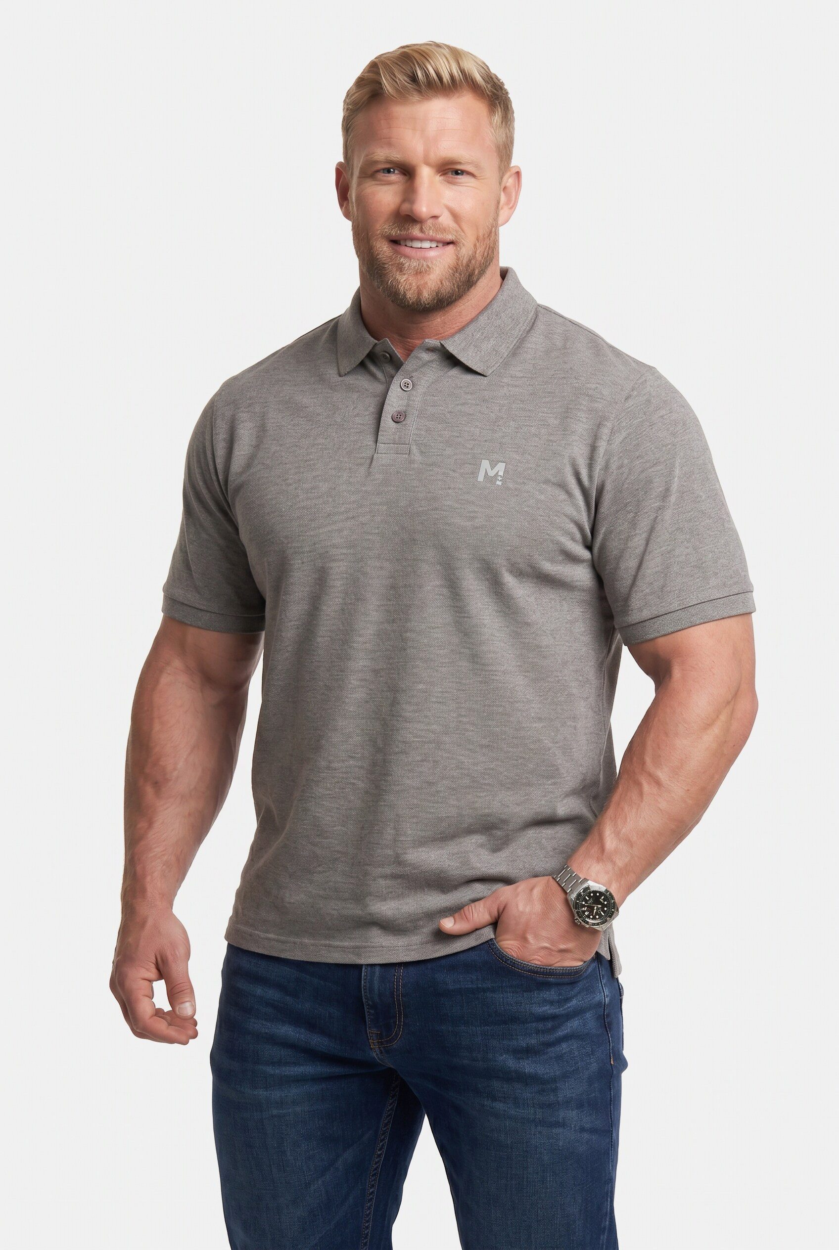 Men Plus Poloshirt Poloshirt Basic Piqué Halbarm