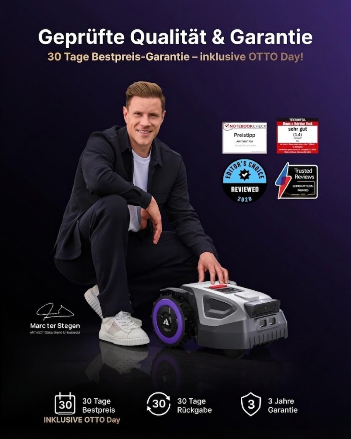 ANTHBOT Rasenmähroboter M5 Serie Ohne Begrenzungskabel mit RTK-Navigation & HDR-Dual-Vision, bis 700 m² Rasenfläche, (mit 4G-Modul, Schnitthöhe per App), Steigungen bis zu 45%, aktiver Tierschutz & KI-Hindernisvermeidung