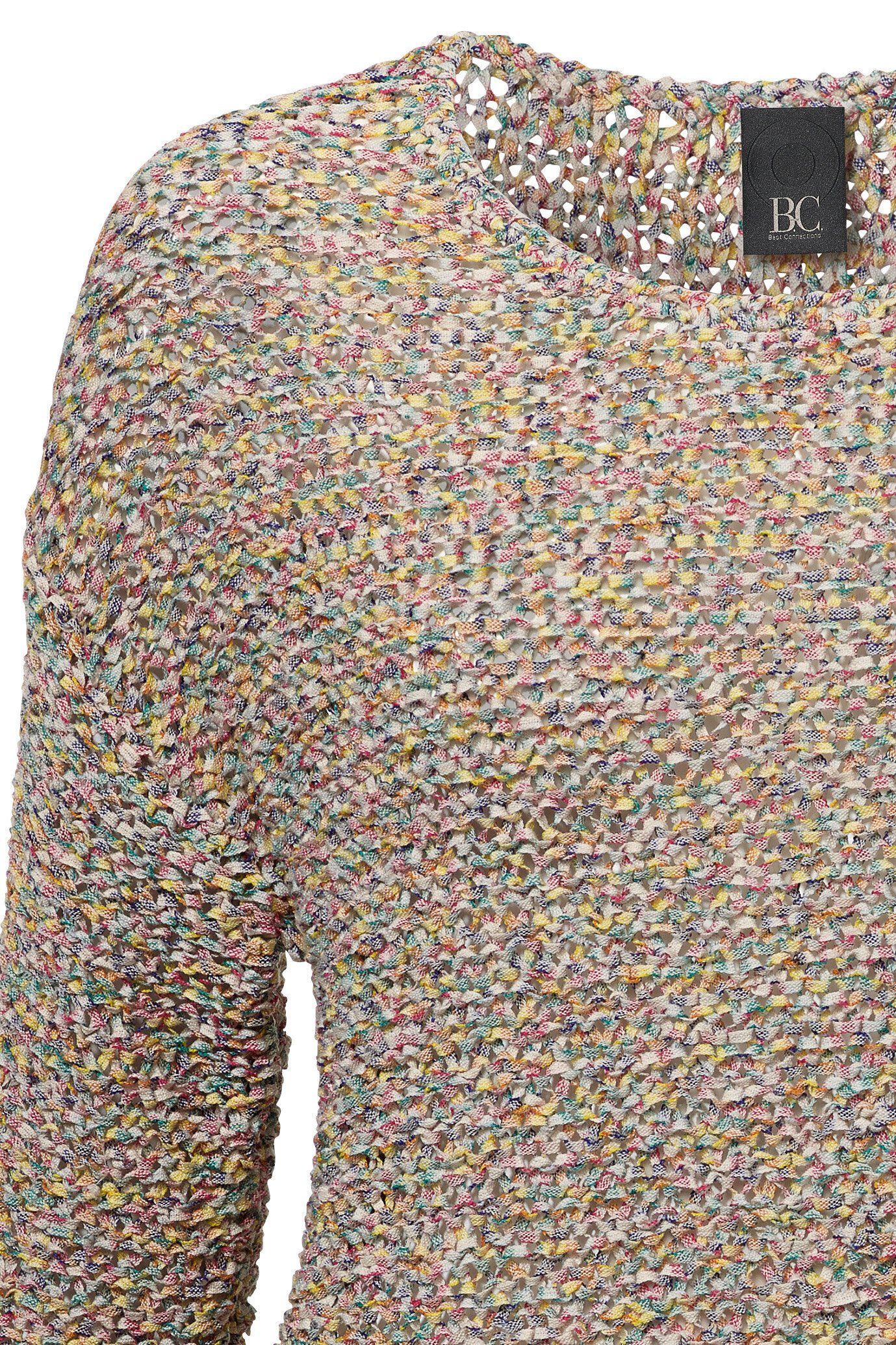 heine Strickpullover Rundhals-Pullover Langarm Bändchengarn