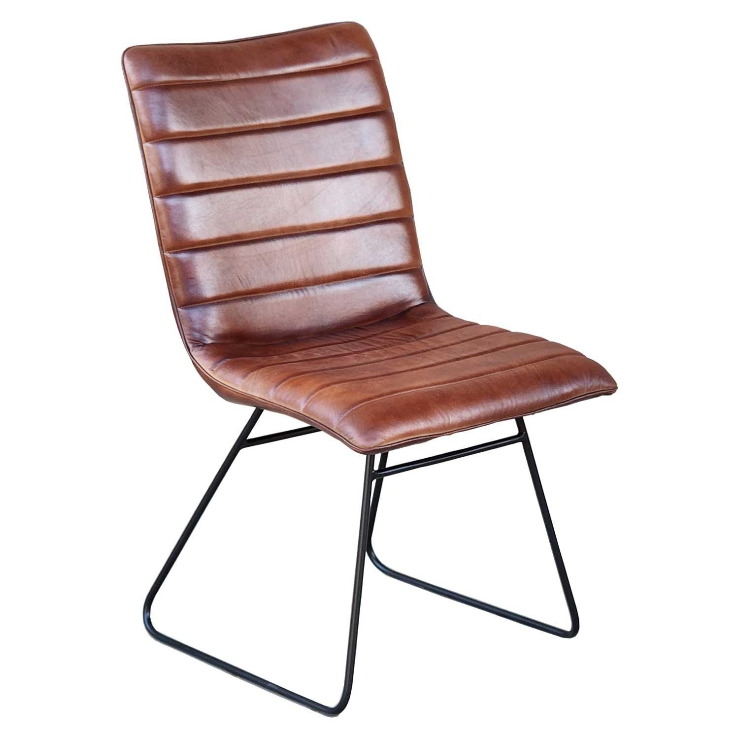 Casa Moro Esszimmerstuhl Lederstuhl Leonardo Polsterstuhl Echtleder Bezug  (Retro Stuhl in Braun, Schwarz & Pistazien Grün), handgefertigter Designer  Stuhl | Stühle
