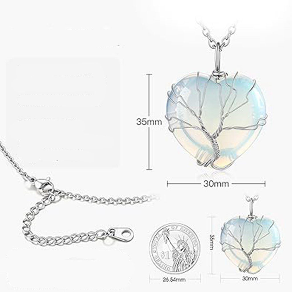 WaKuKa Charm-Kette Baum des Lebens (1-tlg) Heilkristall-Halskette gewickelte