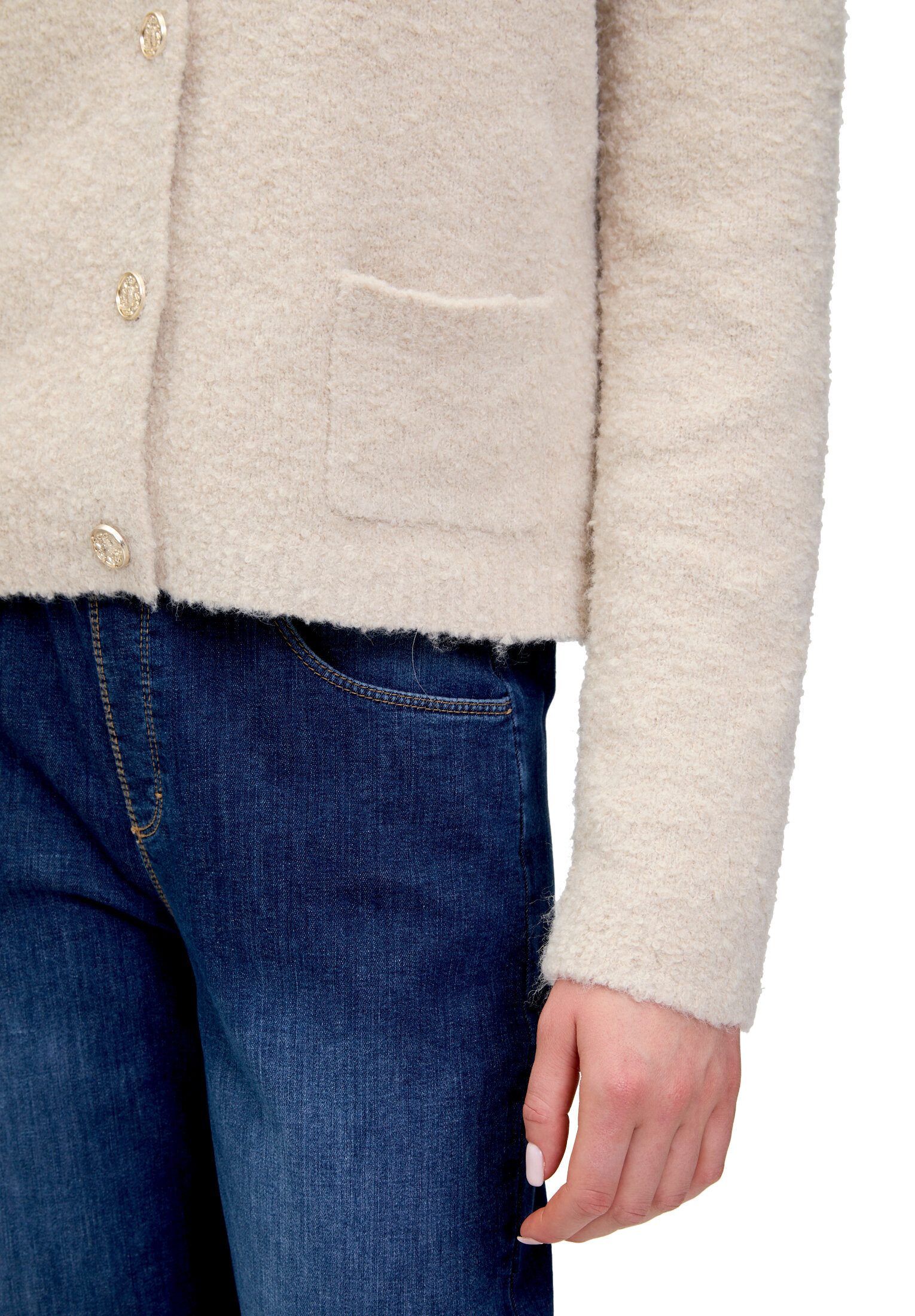 Cartoon Strickjacke Damen mit Knopfleiste (1-tlg)
