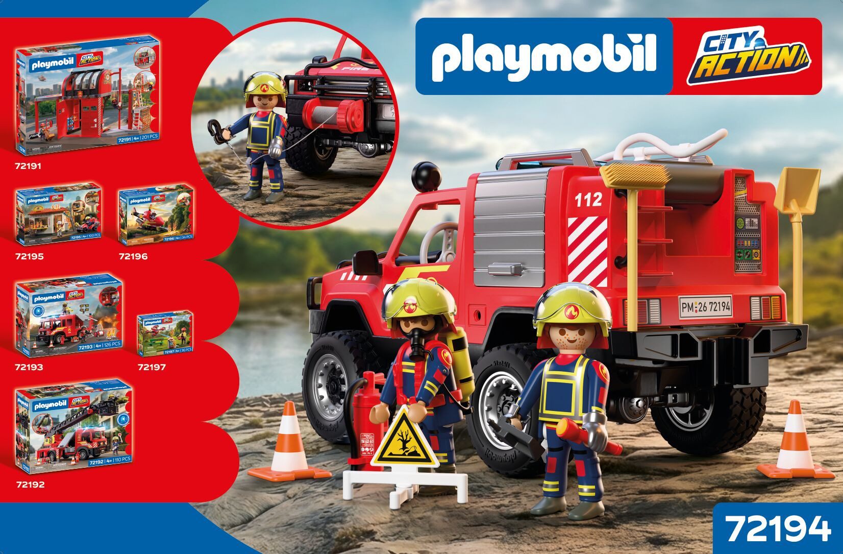 Playmobil® Feuerwehr-Pickup (72194), City Action Konstruktions-Spielset, Made in Europe