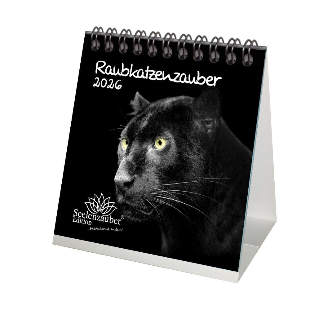 Seelenzauber Tischkalender Raubkatzenzauber Tischkalender 10cm x 10cm für 2026 Raubkatzen