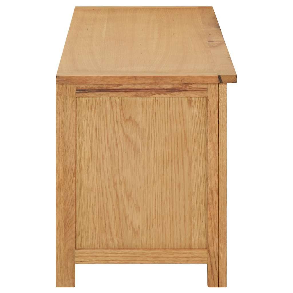 furnicato Schuhregal mit Sitzbank aus massivem Eichenholz und MDF, 114x37x45 cm, Stabiler Garderobenständer mit 8 Fächern für den Eingangsbereich