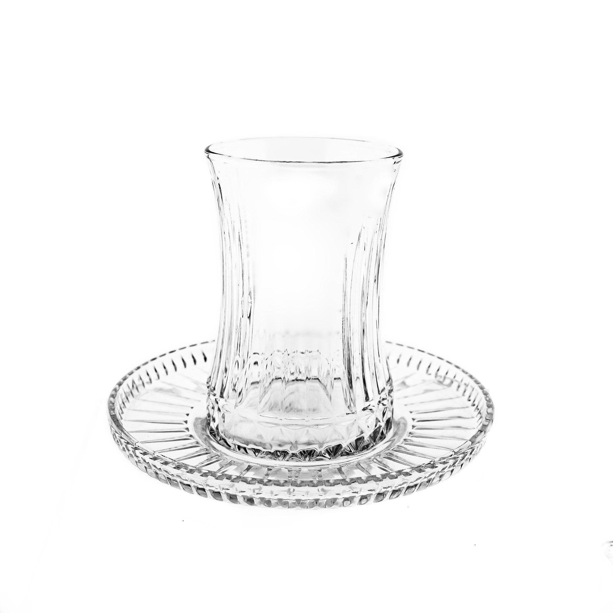Pasabahce Gläser-Set 6er-Set Teegläser mit Unterteller 170 ml - dezente & luxuriöse Optik, 12-tlg.