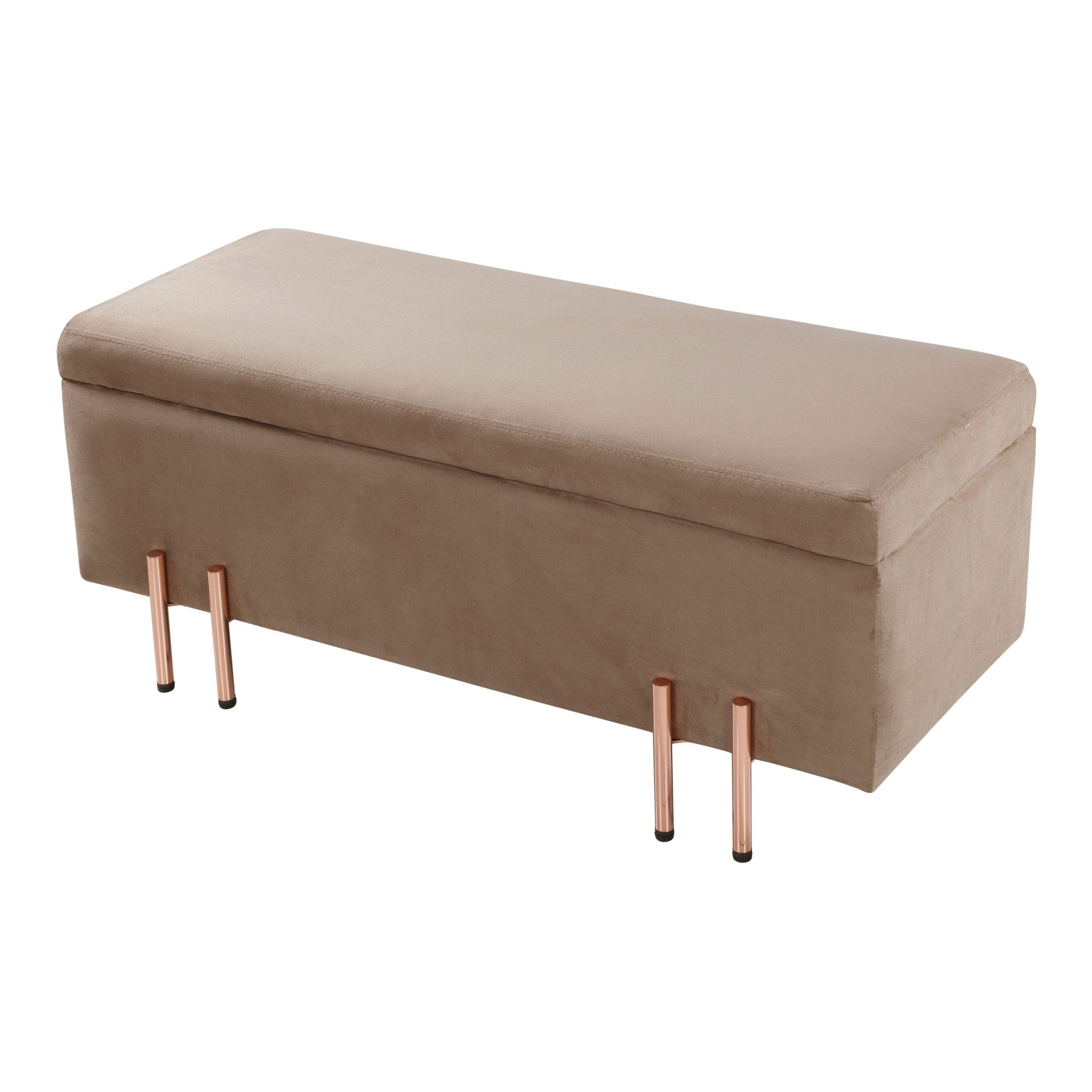 en.casa Sitztruhe, »Dals« Samt Metallbeine 100 x 40 x 42 cm Braun günstig online kaufen