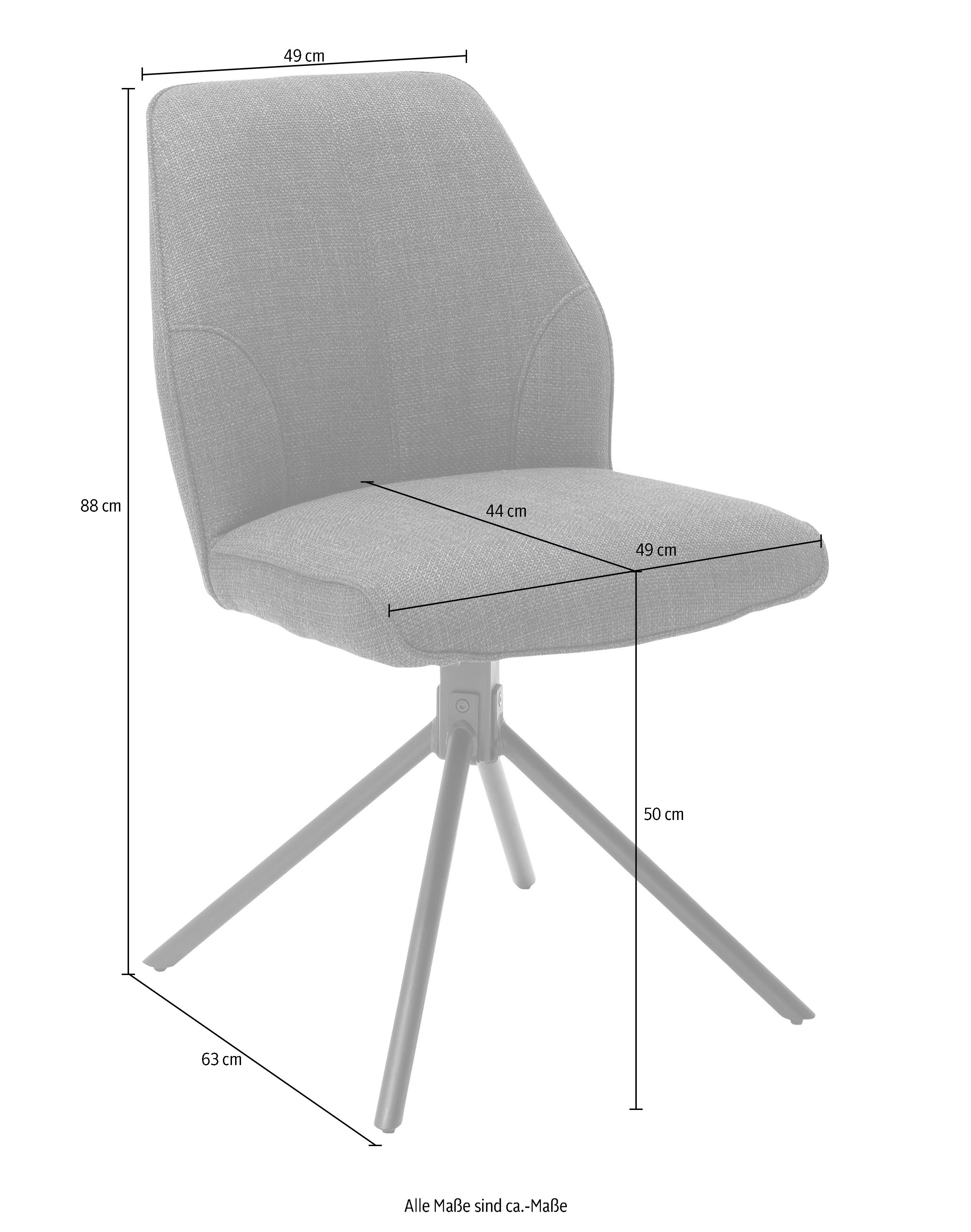 MCA furniture bis kg 180°drehbar (Set, 4-Fußstuhl Nivellierung, Anthrazit 120 belastbar mit | Stuhl 2 Pemba Anthrazit 2er-Set, St)