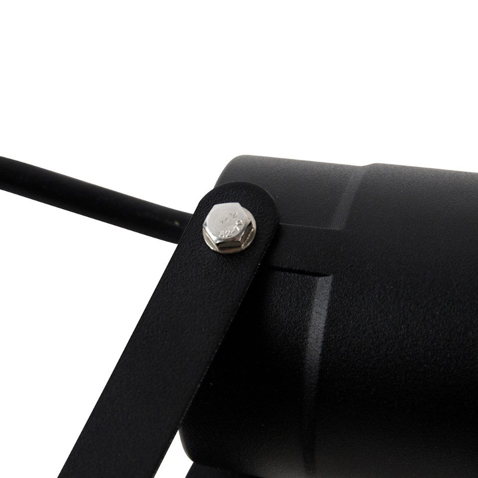 Qazqa Gartenstrahler Basic, Dimmbar, LED wechselbar, Kaltweiß, QAZQA Garten Erdspieß­leuchte, gu10, Schwarz, Aluminium, Modern