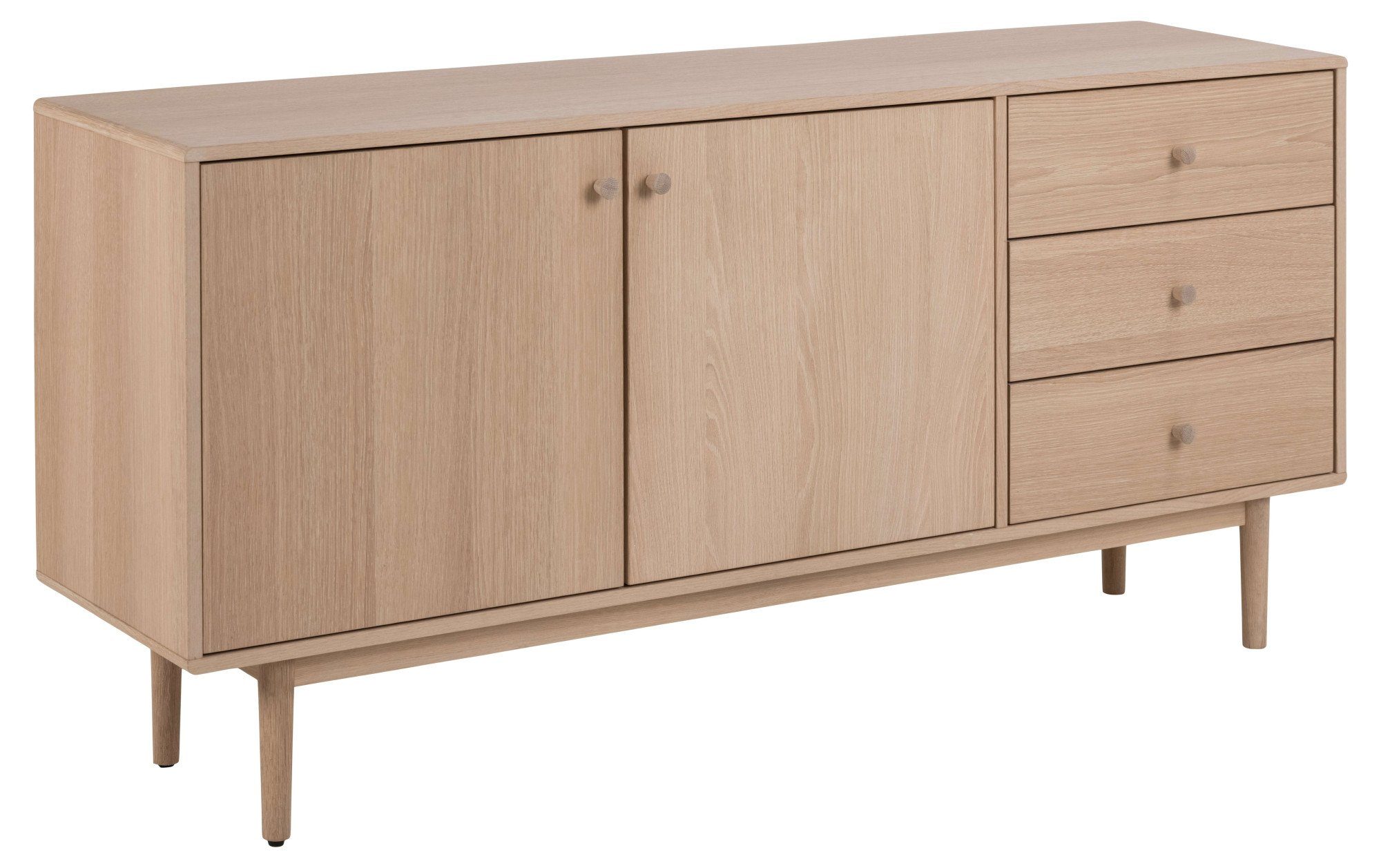 ACTONA GROUP Anrichte Aston, Sideboard, Eiche/furnier, 2 Türen, 2 Böden, 3 Schubladen, 160 cm