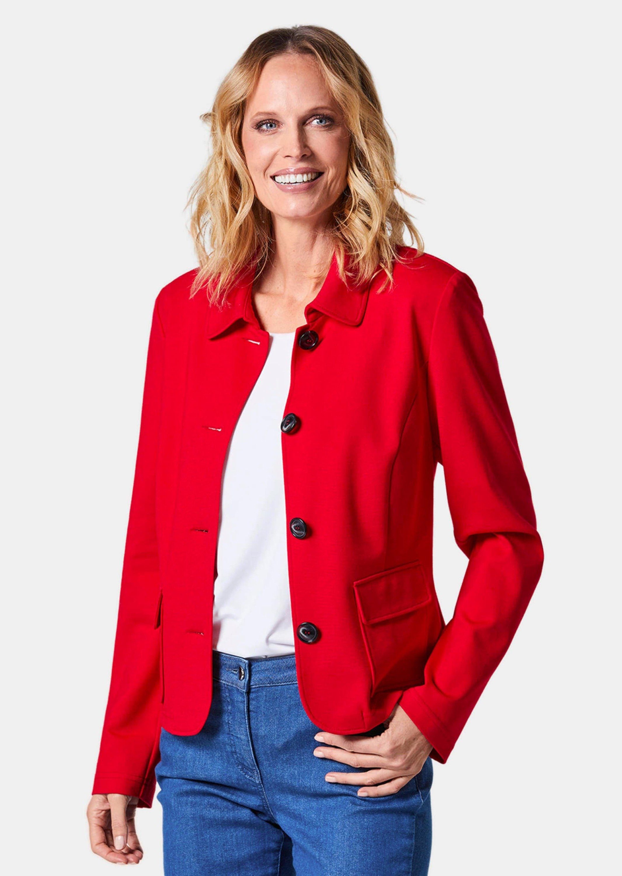 GOLDNER Outdoorjacke Kurzgröße: Leichte Jacke in glänzender Optik rot