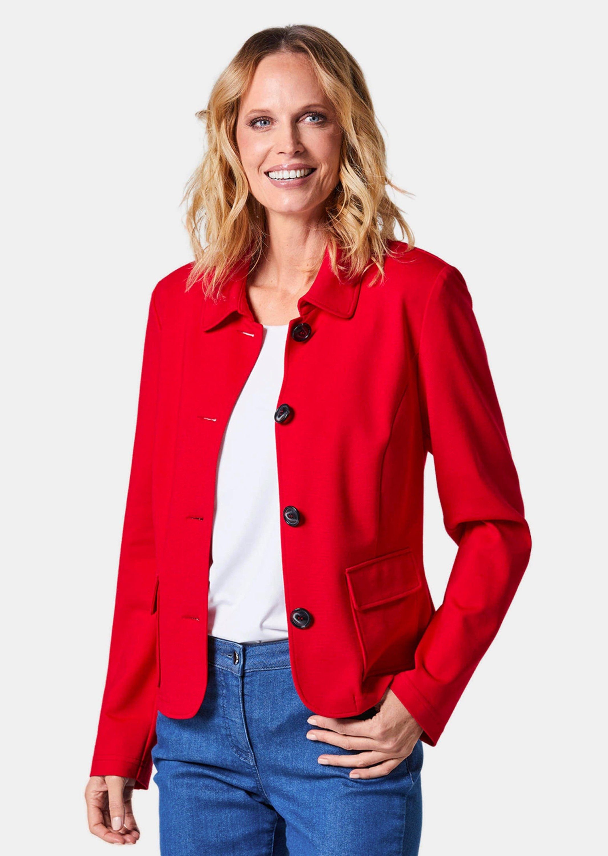 GOLDNER Outdoorjacke Leichte Jacke in glänzender Optik rot