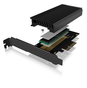ICY BOX PCIe-Karte, 1x M.2 PCIe (NVMe) SSD zu PCIe 4.0 x4 über M-Key Sockel Adapter
