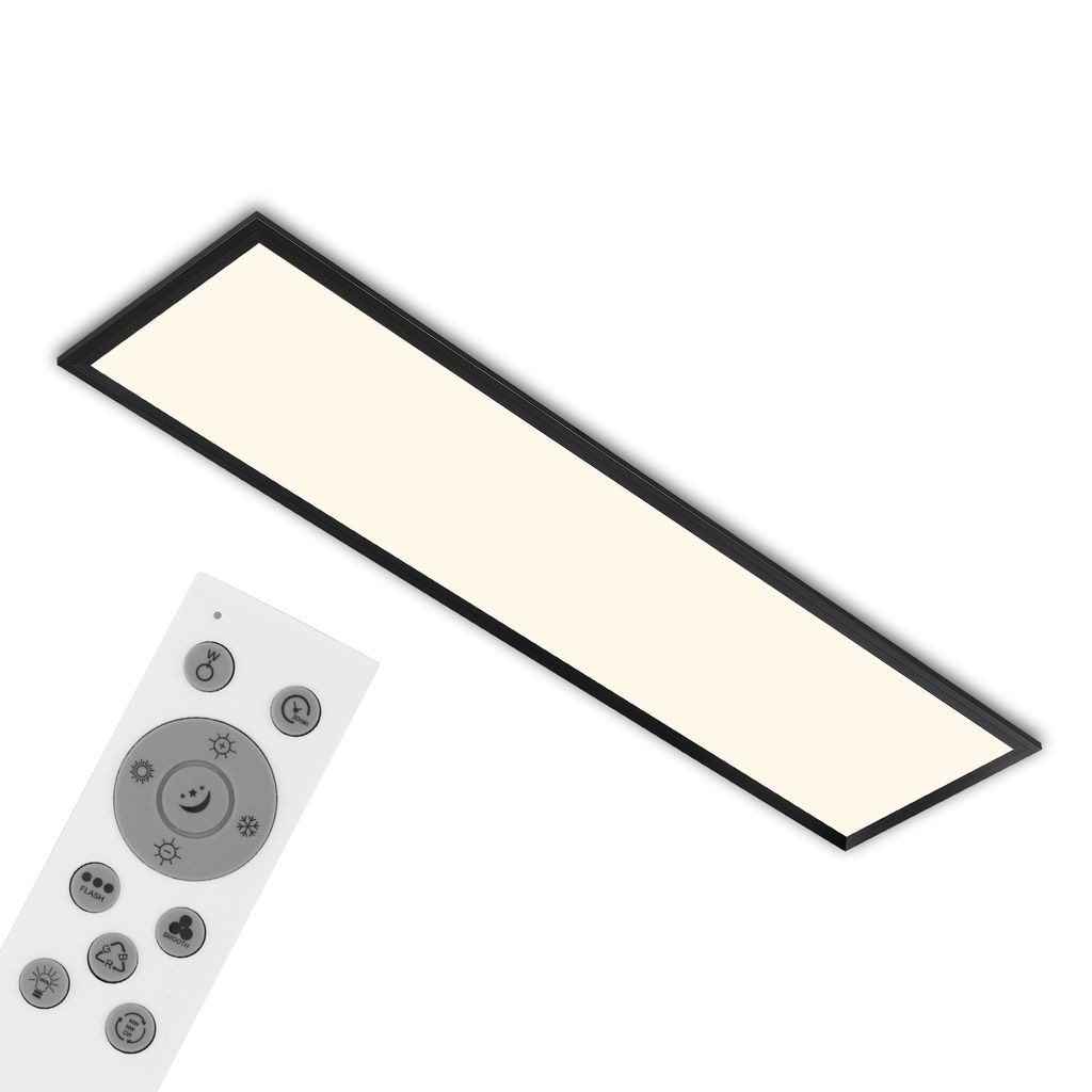 Briloner Leuchten LED Deckenleuchte 7054-015, Dimmfunktion, LED fest integriert, 2700K - Extra-Warmweiß, Deckenlampe, 100x25x6,6cm, Schwarz, 24W, Wohnzimmer, Schlafzimmer