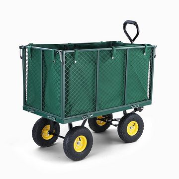 RAMROXX Bollerwagen Gartenwagen Gerätewagen Handwagen mit Luftbereifung XXL 300 KG