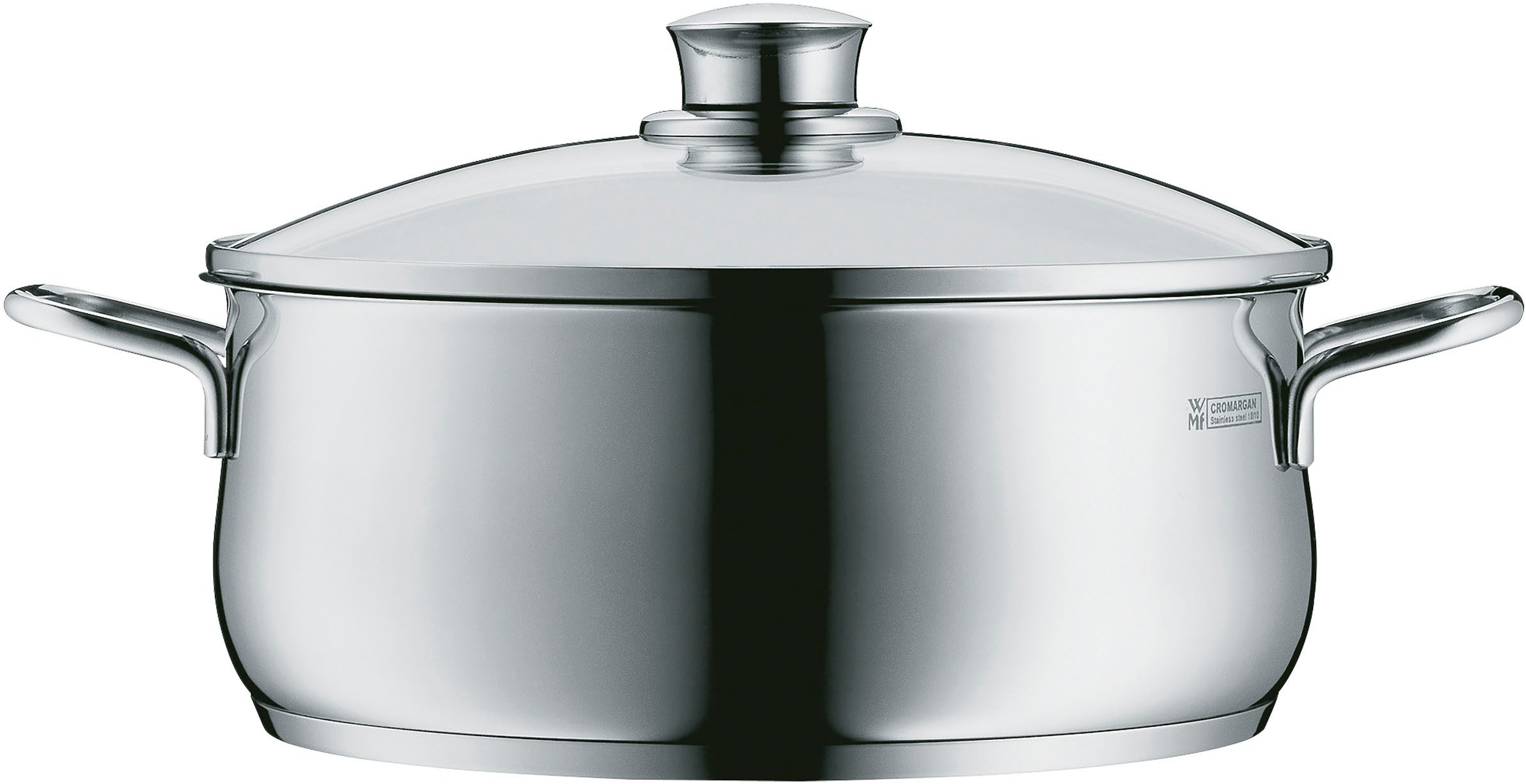 WMF Bratentopf Diadem Plus, Cromargan® Edelstahl Rostfrei 18/10 (2-tlg), breiter Schüttrand, außergewöhnliches Design, spülmaschinengeeignet