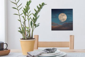 OneMillionCanvasses® Leinwandbild Mond - Wolken - Nacht, (1 St), Leinwand Bilder für Wohnzimmer Schlafzimmer