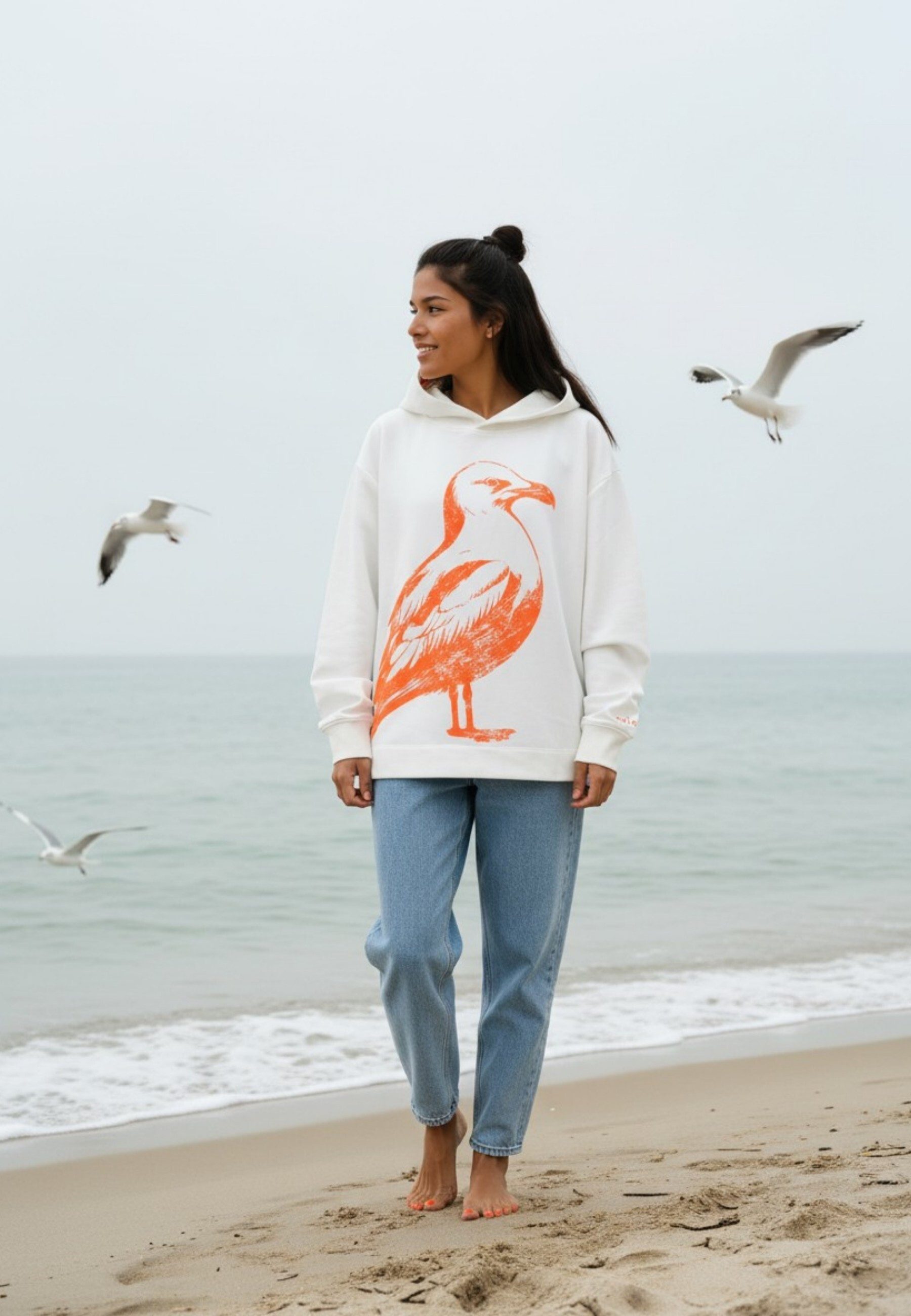 salzhaut Hoodie VÖÖRUT Damen Oversized salzhaut Kapuzenpullover – bequemer Fit und nordisch klares Design