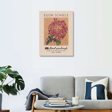 Posterlounge Holzbild Egon Schiele, Floral Paintings – Chrysanthemum, 1910 I, Schlafzimmer Modern Malerei
