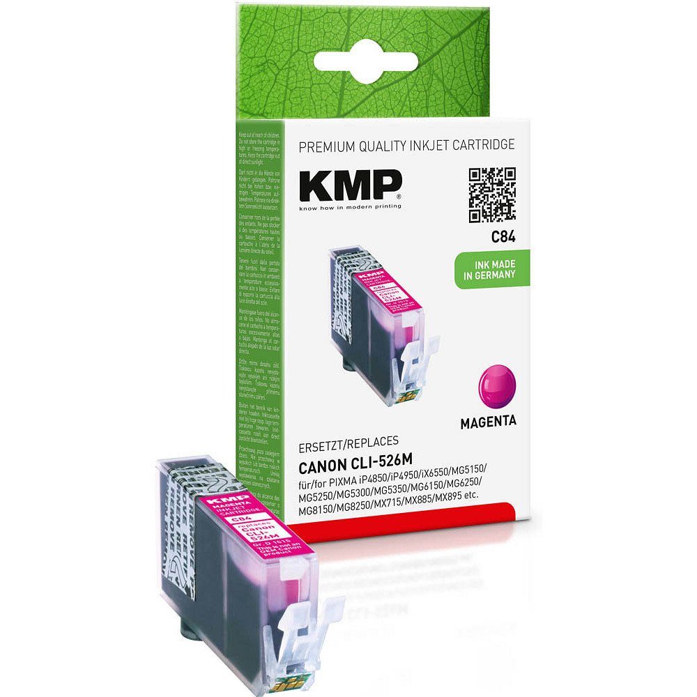 KMP 1 (1 - Farbe, C84 Canon Tinte 1-tlg) CLI-526 magenta Tintenpatrone ERSETZT