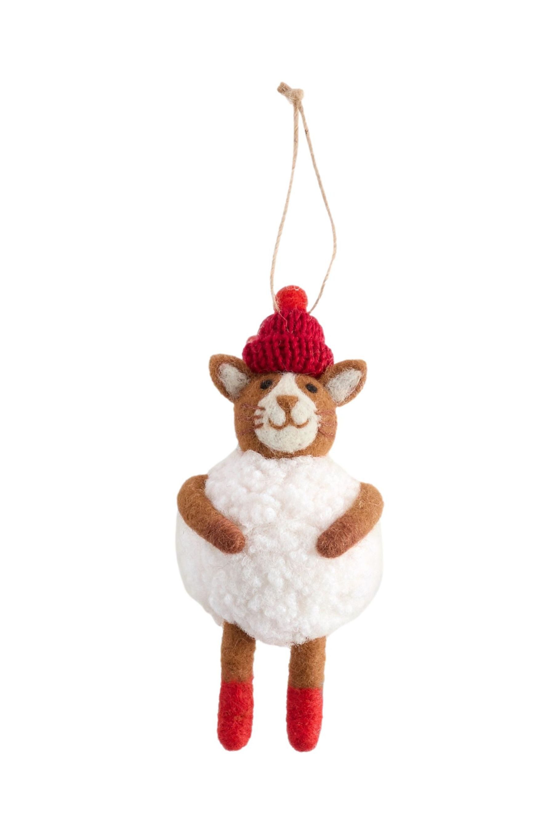 Next Hängedekoration Weihnachtskugel aus Filz, Katze im Schneeball (1 St) von Next