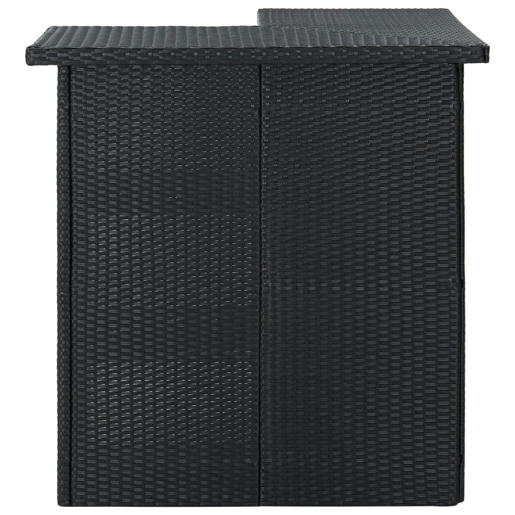 möbelando Esstisch 3004524 (LxBxH: 100x50x105 cm), aus PE-Rattan, Stahl in Schwarz