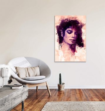Sinus Art Leinwandbild Michael Jackson Porträt Abstrakt Kunst King of Pop Musikikone 60x90cm Leinwandbild