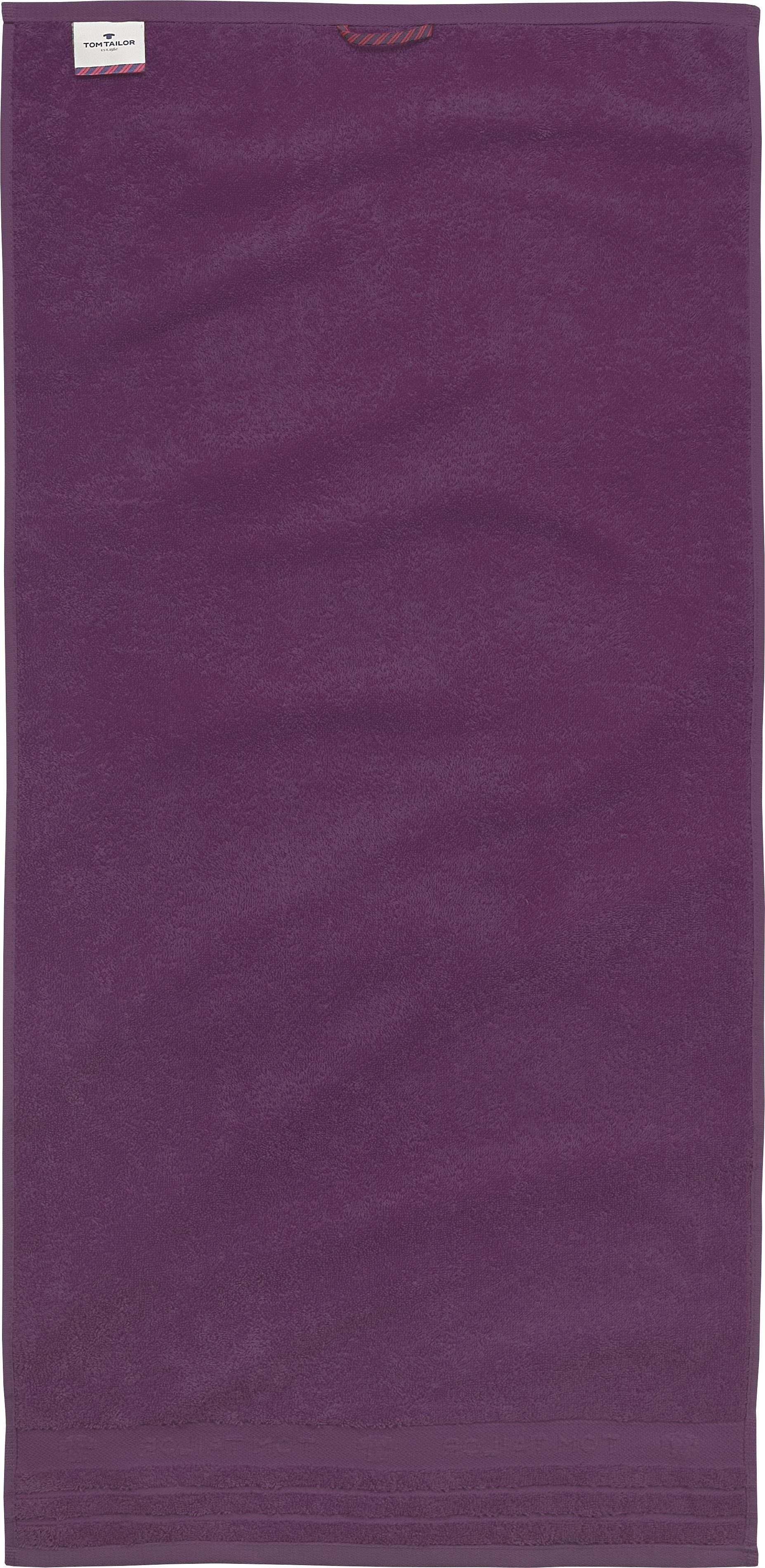 Bath, TAILOR (2-St), Color im Handtücher violett in Walkfrottee TOM HOME mit Bordüre Logo Set,