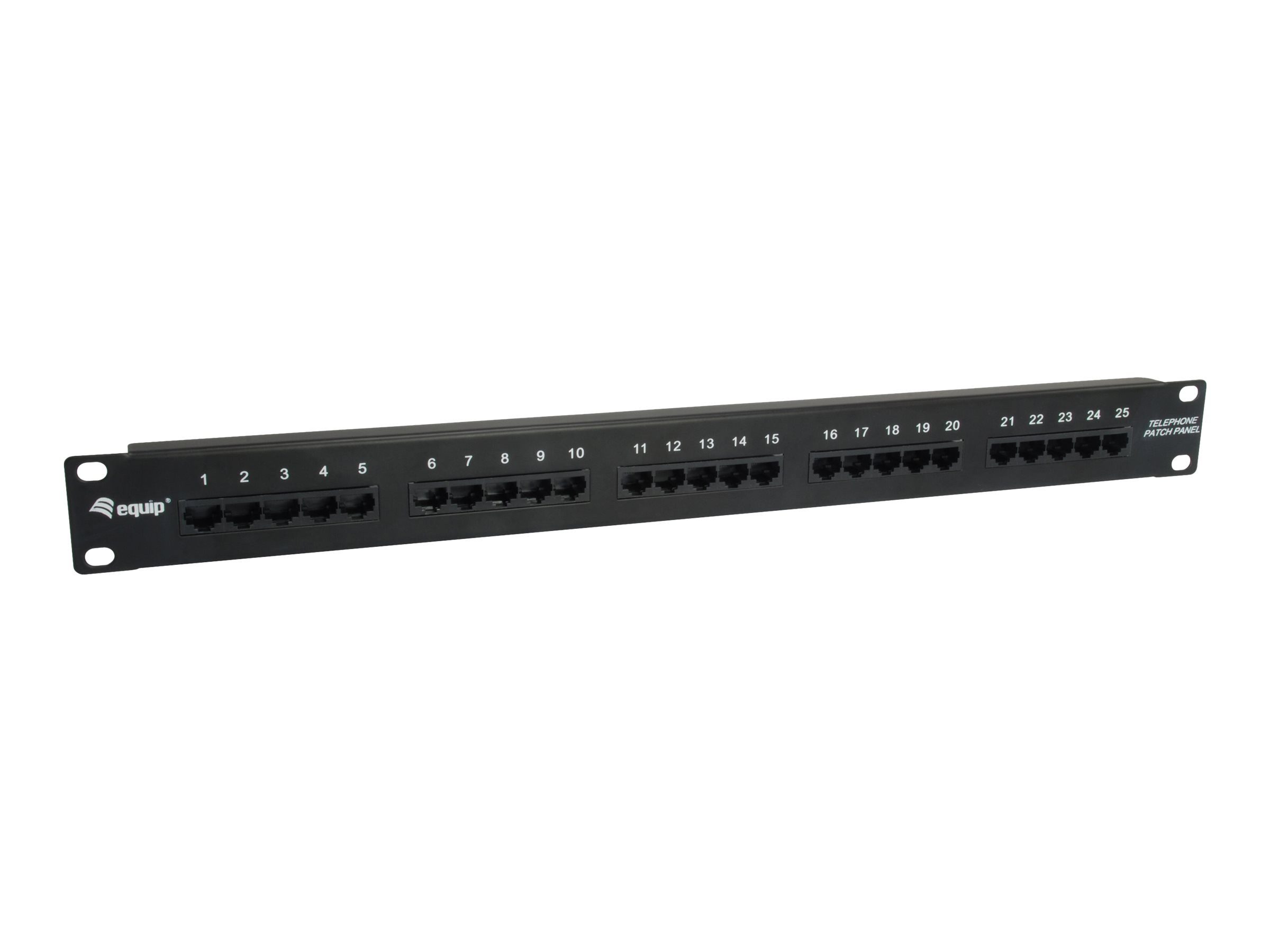 Kabelkanal EQUIP Patchpanel 25x Cat3 19" 1U Dual-IDC-komp. schwarz
