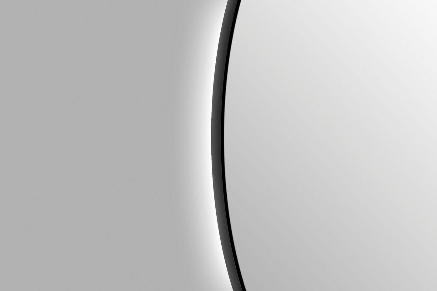 Talos Dekospiegel, rund, mit indirekter LED Beleuchtung in schwarz matt Ø 120 cm-kaufen